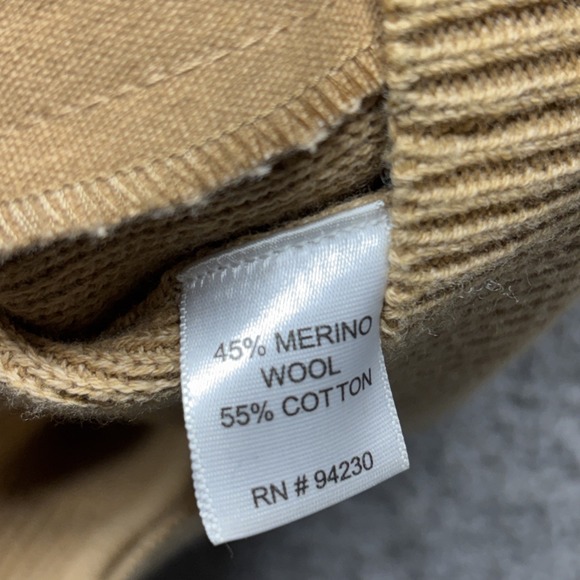 Paul Fredrick Double Breasted Cardigan Knit Men's XXL Tan Merino Wool Grandpa - Picture 3 of 16